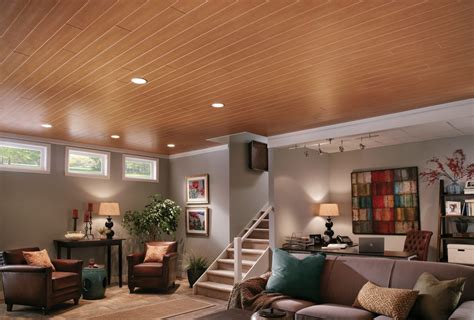Tin ceiling tiles ceiling panels suspended ceiling systems covering popcorn ceiling basement remodel diy kitchen remodel tongue and groove ceiling ceiling texture rustic basement. Ceiling Planks | Ceilings | Armstrong Residential