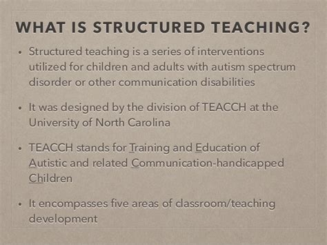 Structured Teaching Overview