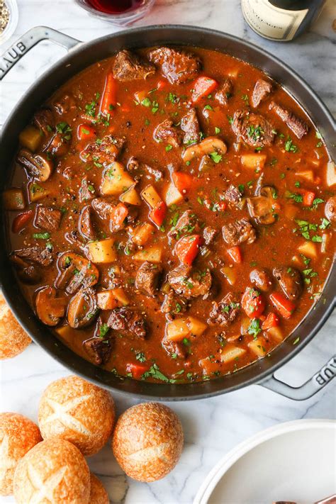 You can add more or less vegetables as desired or to build up the meal so that 1 portion of meat could serve two persons. The Best Beef Stew | Damn Delicious