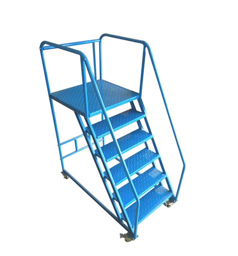 Warehouse Metal Mobile Platform Ladder With Wheels China Platform