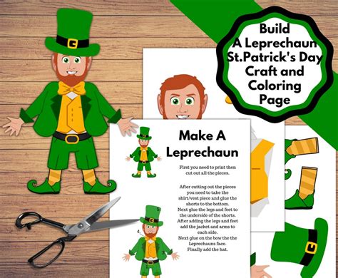 Build A Leprechaun Printable St Patricks Day Craft Leprechaun Kids