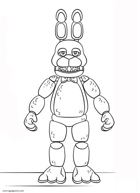Fnaf Toy Bonnie Coloring Page Free Printable Coloring Pages