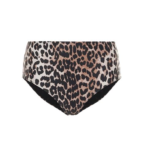 Ganni Leopard Print Bikini Bottoms Smart Closet