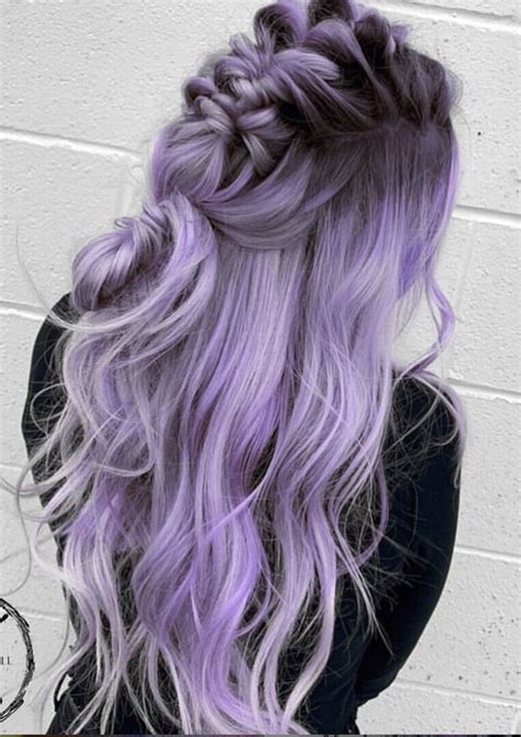 Purple Hairstyle Design Long Hairstyle Design Lavender Har Color