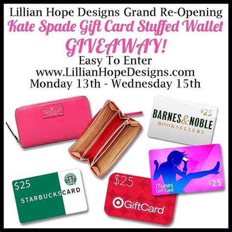 Find out where to buy the perfect gift for the book lover in your life. Giveaway Kate Spade Gift Card Stuffed Wallet - Lillian ...
