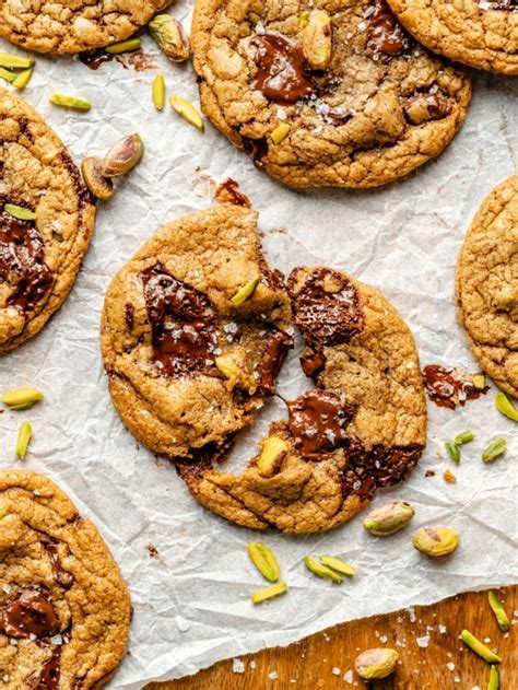 Brown Butter Coffee Pistachio Chocolate Chunk Cookies Ambitious