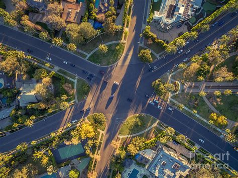 Beverly Hills Streets Aerial View Photograph By Konstantin Sutyagin