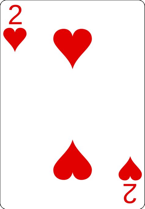 After the initial passing, whoever holds the 2 of clubs has to play that card to start the first trick. File:2 of hearts.svg - Wikimedia Commons