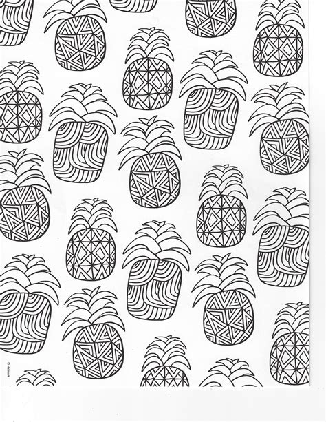 Pineapple Art Coloring Pages Food Quote Coloring Pages Essen Kids