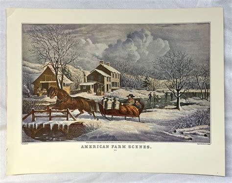 Currier And Ives Vintage 1853 Print American Farm Scenes No 4 Etsy