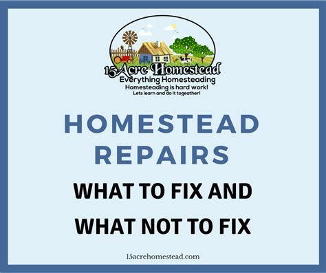 Homestead Repairs Whether To Fix Or Not To Fix 15 Acre Homestead