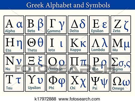 Volume 2, page 1010, character 2. 希臘字母表, 以及, 符號 美工圖案 | k17972888 | Fotosearch