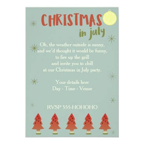 Diy party decorations and decor, treats and healthy snacks, plus things to do! Watermelon Trees Christmas In July Party Invite | Zazzle