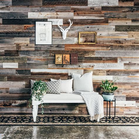 Weekend Walls Peel And Stick Reclaimed Wood Wall Paneling