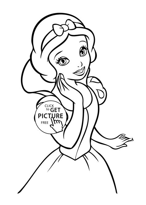 Disney princess picture to colour. Princesse Snow White coloring page for girls, printable ...
