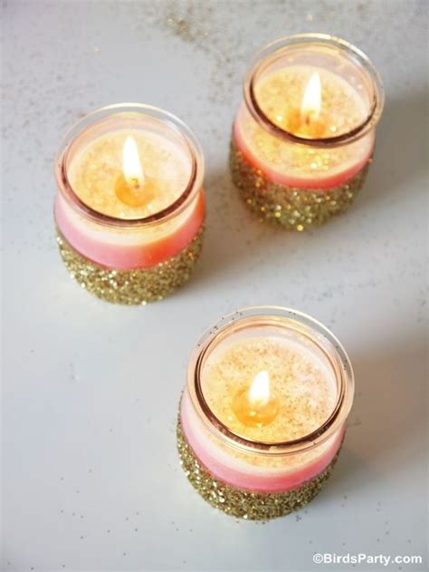 Diy Pink Candles And Glitter Candle Holders Glitter Candles Glitter
