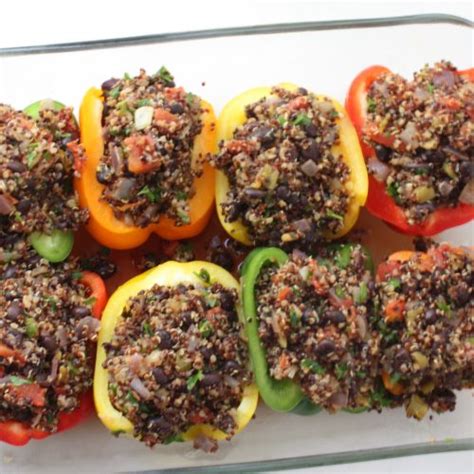 Quinoa And Black Bean Stuffed Bell Peppers Taste N Dash With Melissa