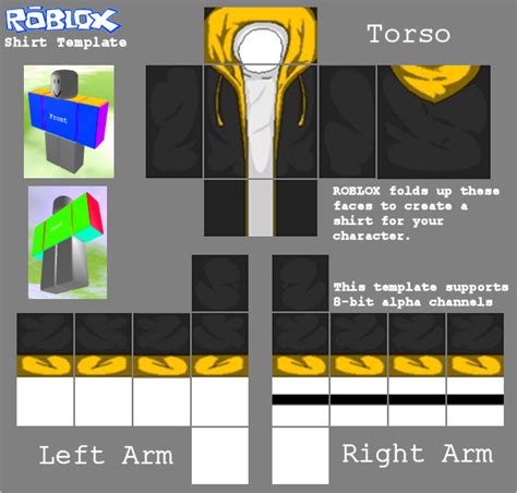 10966 Hoodie Png Template Roblox Yellow Images Object Mockups