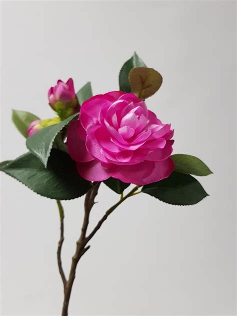 Artificial Camellia Hot Pink 31cm Desflora
