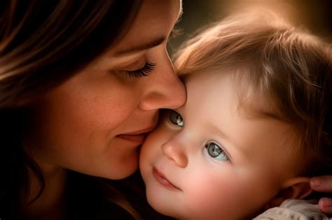 Una Madre En Un Momento Tierno Y Amoroso Con Su Hijo Generativo Ai