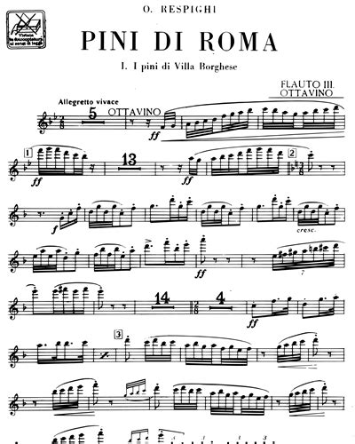 Pines Of Rome Flute 3piccolo Sheet Music By Ottorino Respighi Nkoda