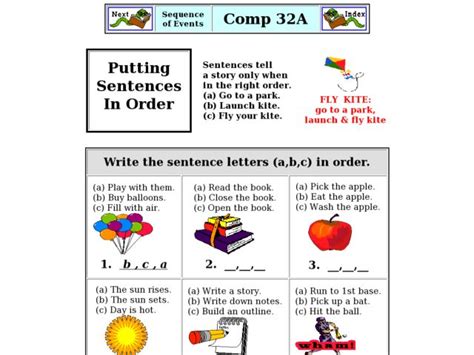 Putting Sentences In Order Worksheet For 1st 2nd Grade Lesson Planet