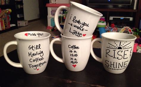 Mugs I Made Using An Oil Based Sharpie For A Friend Who Was Moving Away