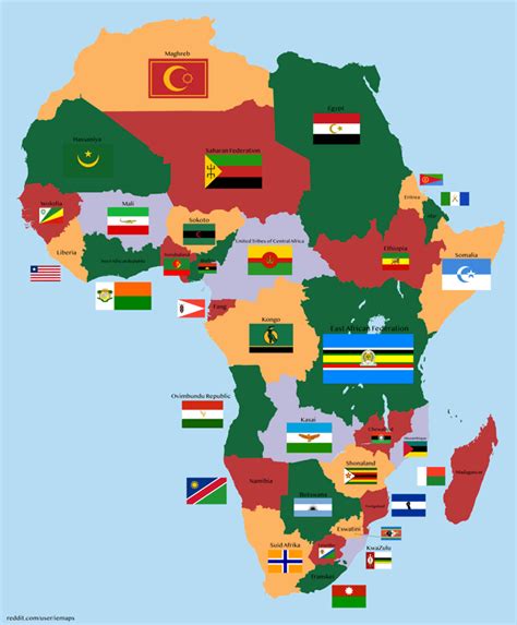 An Alternate Map Of Africa With Flags Description In Comments R