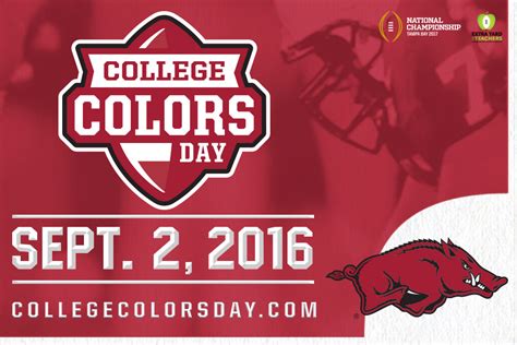 National Launch Of College Colors Day This Friday Arkansas Razorbacks