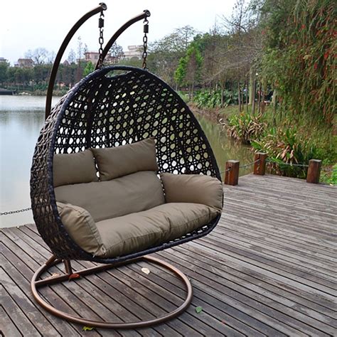 Sekey polyrattan hängesessel mit gestell, garten hängestuhl inkl. Polyrattan Hängesessel Twin Braun | Balkon dekor, Haus ...