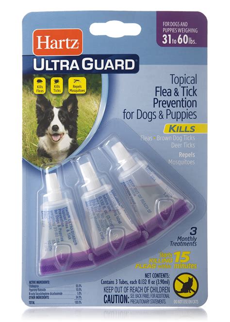 Hartz Ultraguard Flea Tick Drops For Dogs Puppies 31 60lbs Monthly