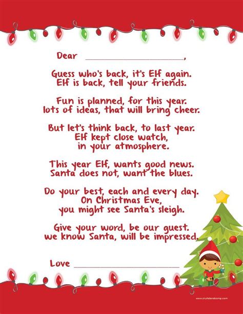 Happy Birthday Birthday Letter From Elf On The Shelf Printable Letter Hjw