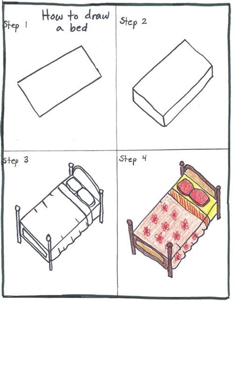 Bed Drawing Easy Step By Step How To Draw A Bed Bodenewasurk