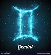 Abstract zodiac sign gemini on a Royalty Free Vector Image