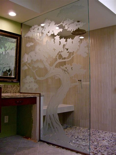 etched glass frosted shower doors with design the frosted dolphin or wave design