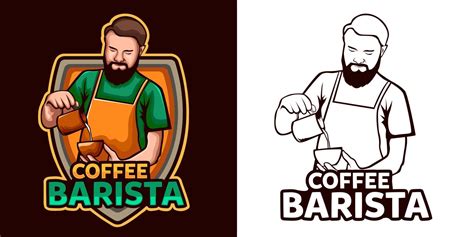 Barista Coffee Mascot Logo Design Suit To Proper To Fix To Coffee