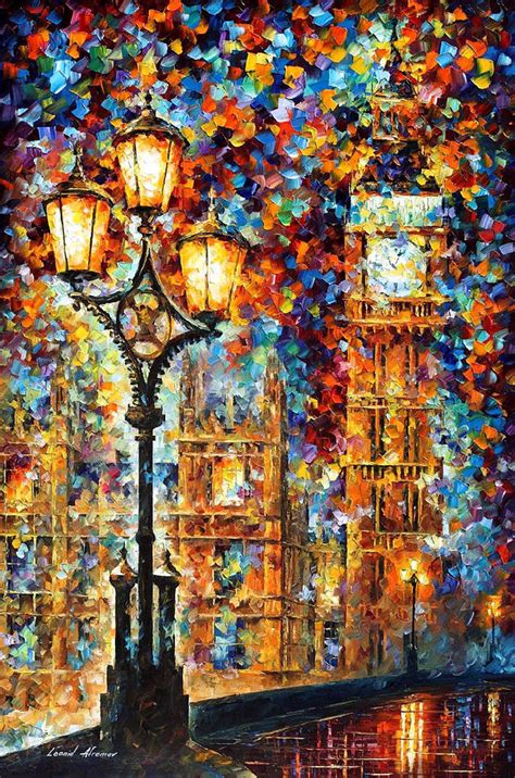 Londons Dream Palette Knife Architecture Oil Painting On Canvas By