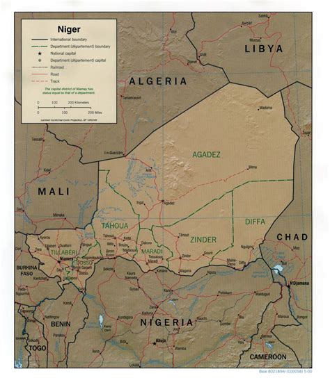 Niger Relief Carte