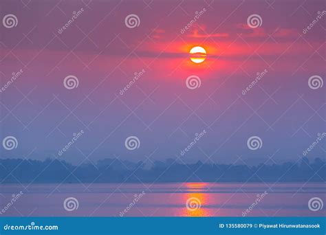 Sun Rise Over Big Lake Of Bangpra Reservoir The Famous Place In