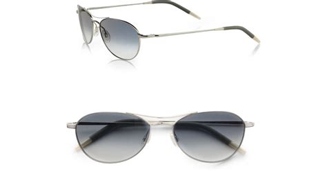 Oliver Peoples Aero 57 Aviator Sunglasses In Metallic Lyst