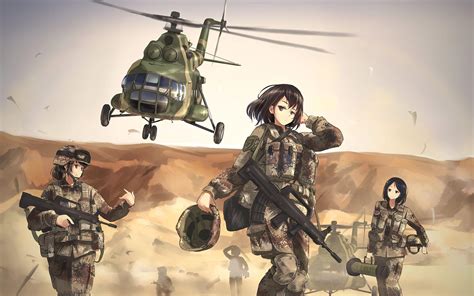 Anime Girls Soldier Wallpapers Wallpaper Cave