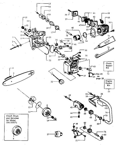 Main Frame Diagram And Parts List For Model 358355061 Craftsman Parts