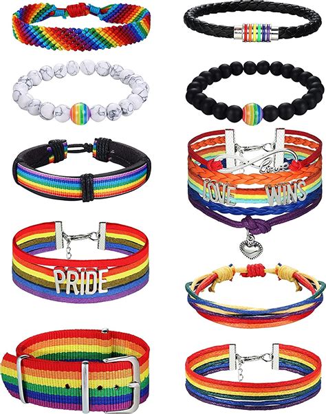 Lolias 10pcs Pride Armbänder Gay And Lesbian Lgbtq Zubehör Regenbogen