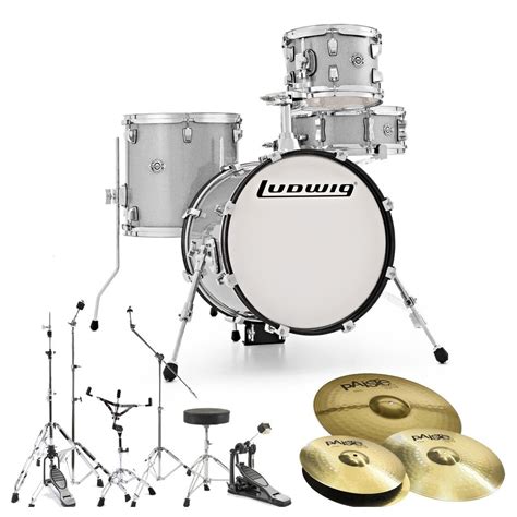 Ludwig Breakbeats Questlove Drum Kit Bundle White Sparkle Gear4music