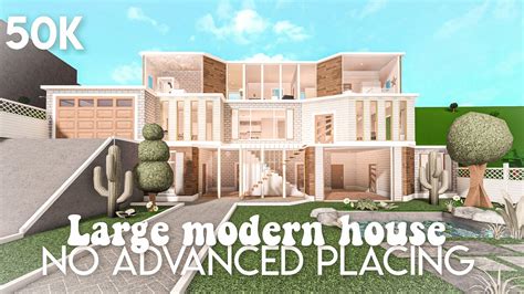 50k No Advanced Placing Large Modern House Bloxburg Build Youtube