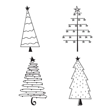 Doodle Set Vector Hd Images Christmas Tree Doodle Set Christmas Tree