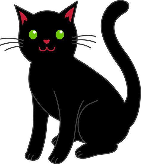 Simple Black Halloween Cat Free Clip Art