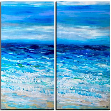 Original Abstract Beach Art Oil Painting Landscape Painting