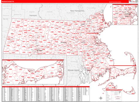Massachusetts Zip Code Maps Red Line