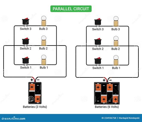 Parallel Circuit With 3 Bulbs And 1 Switch